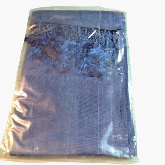 Blue Scarf Fringe 76 Long Lightweight Women Hand Spun Cotton Summer Festival - Picture 6 of 7